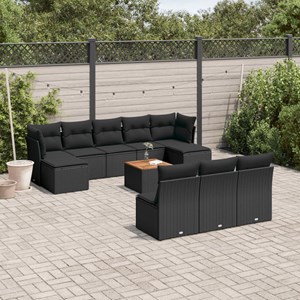 Maison exclusive - salon de jardin 11 pcs avec coussins noir résine tressée