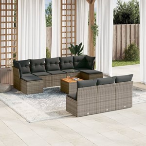 Maison exclusive - salon de jardin 11 pcs avec coussins gris résine tressée