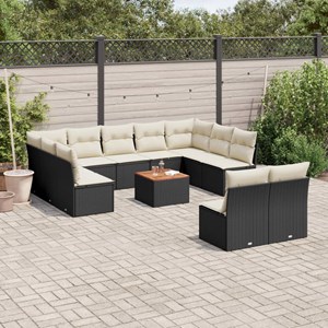 Maison exclusive - salon de jardin 12 pcs avec coussins noir résine tressée