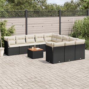 Maison exclusive - salon de jardin 12 pcs avec coussins noir résine tressée