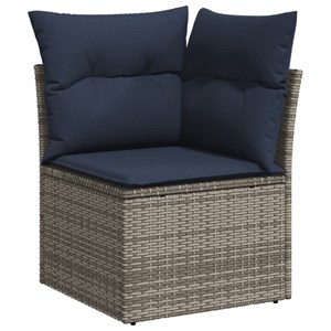 Maison exclusive - salon de jardin avec coussins 13 pcs gris résine tressée