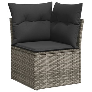 Maison exclusive - salon de jardin avec coussins 14 pcs gris résine tressée