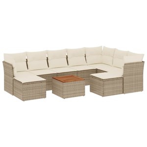 Maison exclusive - salon de jardin avec coussins 10 pcs beige résine tressée