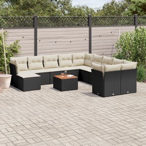Maison exclusive - salon de jardin 12 pcs avec coussins noir résine tressée