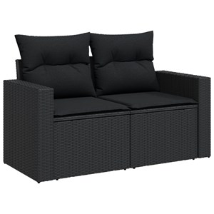 Maison exclusive - salon de jardin 4 pcs avec coussins noir résine tressée