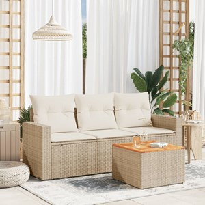 Maison exclusive - salon de jardin avec coussins 4 pcs beige résine tressée