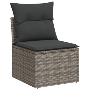 Maison exclusive - salon de jardin 4 pcs avec coussins gris résine tressée