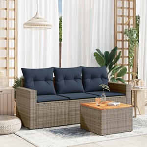 Maison exclusive - salon de jardin 4 pcs avec coussins gris résine tressée