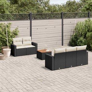 Maison exclusive - salon de jardin 6 pcs avec coussins noir résine tressée