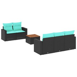 Maison exclusive - salon de jardin 6 pcs avec coussins noir résine tressée
