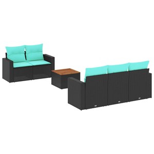 Maison exclusive - salon de jardin 6 pcs avec coussins noir résine tressée