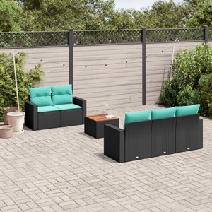 Maison exclusive - salon de jardin 6 pcs avec coussins noir résine tressée