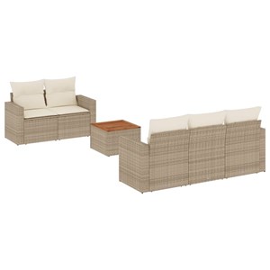 Maison exclusive - salon de jardin avec coussins 6 pcs beige résine tressée