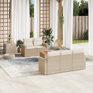 Maison exclusive - salon de jardin avec coussins 6 pcs beige résine tressée