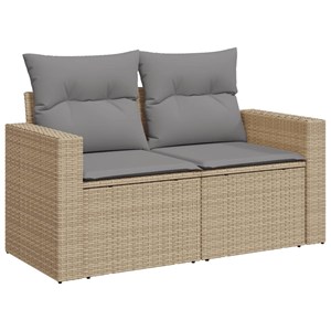 Maison exclusive - salon de jardin avec coussins 6pcs mélange beige résine tress