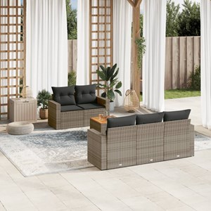 Maison exclusive - salon de jardin 6 pcs avec coussins gris résine tressée