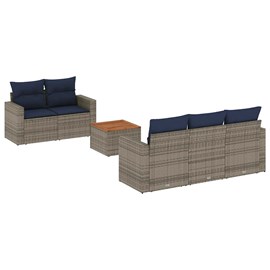 Maison exclusive - salon de jardin 6 pcs avec coussins gris résine tressée