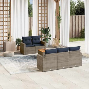Maison exclusive - salon de jardin 6 pcs avec coussins gris résine tressée