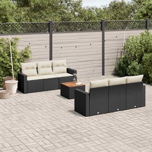 Maison exclusive - salon de jardin 7 pcs avec coussins noir résine tressée