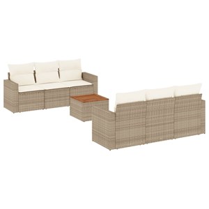 Maison exclusive - salon de jardin avec coussins 7 pcs beige résine tressée