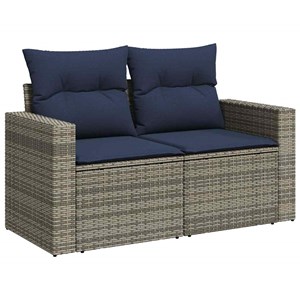 Maison exclusive - salon de jardin 7 pcs avec coussins gris résine tressée