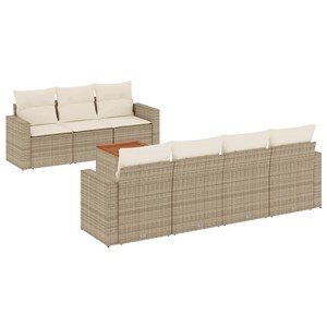 Maison exclusive - salon de jardin avec coussins 8 pcs beige résine tressée