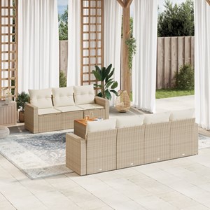 Maison exclusive - salon de jardin avec coussins 8 pcs beige résine tressée
