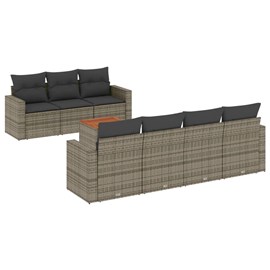 Maison exclusive - salon de jardin 8 pcs avec coussins gris résine tressée