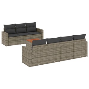 Maison exclusive - salon de jardin 8 pcs avec coussins gris résine tressée