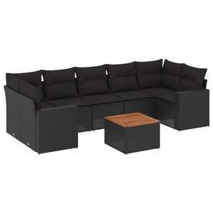 Maison exclusive - salon de jardin 8 pcs avec coussins noir résine tressée