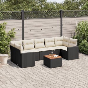 Maison exclusive - salon de jardin 8 pcs avec coussins noir résine tressée