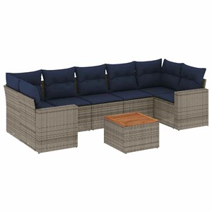 Maison exclusive - salon de jardin 8 pcs avec coussins gris résine tressée