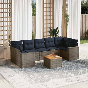 Maison exclusive - salon de jardin 8 pcs avec coussins gris résine tressée