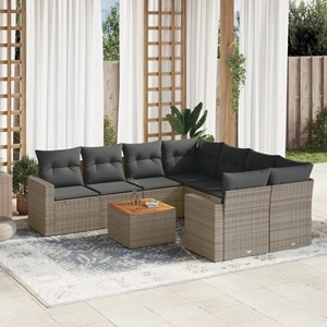 Maison exclusive - salon de jardin 9 pcs avec coussins gris résine tressée