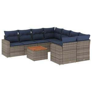 Maison exclusive - salon de jardin 9 pcs avec coussins gris résine tressée