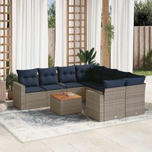 Maison exclusive - salon de jardin 9 pcs avec coussins gris résine tressée