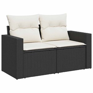 Maison exclusive - salon de jardin avec coussins 13 pcs noir résine tressée