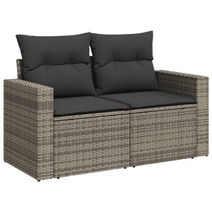 Maison exclusive - salon de jardin 9 pcs avec coussins gris résine tressée