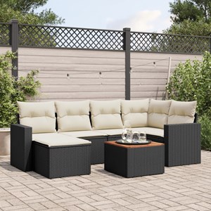 Maison exclusive - salon de jardin 7 pcs avec coussins noir résine tressée