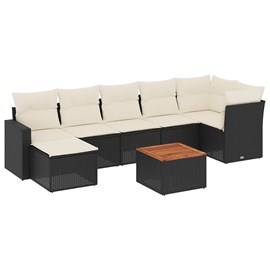 Maison exclusive - salon de jardin 8 pcs avec coussins noir résine tressée