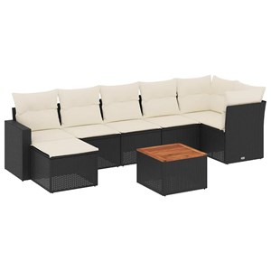 Maison exclusive - salon de jardin 8 pcs avec coussins noir résine tressée