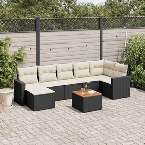 Maison exclusive - salon de jardin 8 pcs avec coussins noir résine tressée