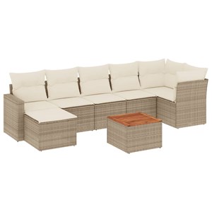 Maison exclusive - salon de jardin avec coussins 8 pcs beige résine tressée