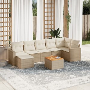 Maison exclusive - salon de jardin avec coussins 8 pcs beige résine tressée