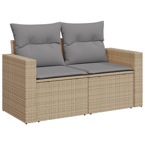 Maison exclusive - salon de jardin avec coussins 8pcs mélange beige résine tress
