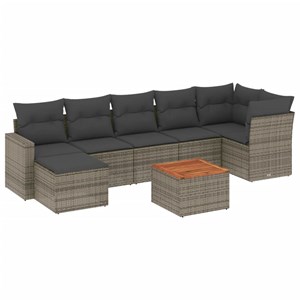 Maison exclusive - salon de jardin 8 pcs avec coussins gris résine tressée