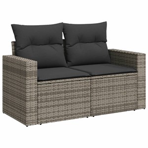 Maison exclusive - salon de jardin 8 pcs avec coussins gris résine tressée