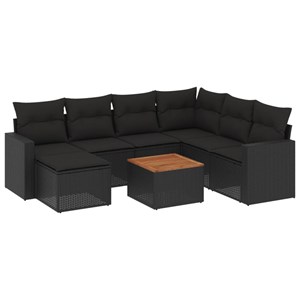Maison exclusive - salon de jardin 8 pcs avec coussins noir résine tressée