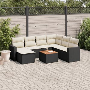 Maison exclusive - salon de jardin 8 pcs avec coussins noir résine tressée