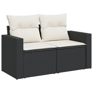 Maison exclusive - salon de jardin 8 pcs avec coussins noir résine tressée